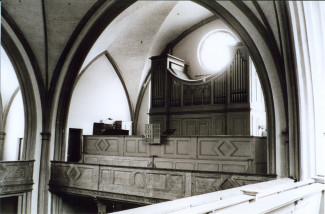 Blick auf die Steinmeyer-Orgel nach der Renovierung von 1951