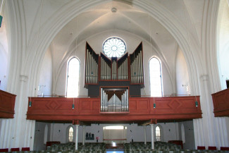 Blick zur Orgelempore